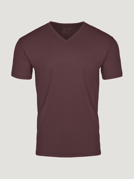 Port Red V-Neck Tee Ghost Mannequin | Fresh Clean Threads
